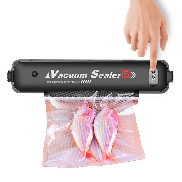 Automatic vacuum sealer preserving various foods like meats & veggies, a versatile food saver appliance.