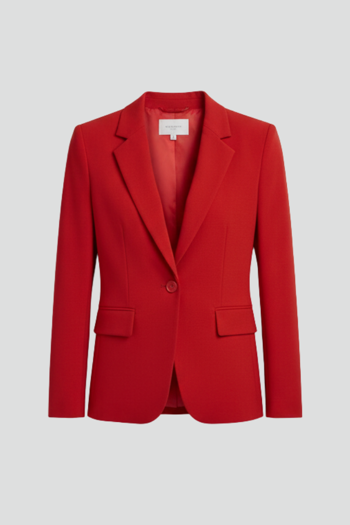Avalon | Women's Red Tailored Single Button Blazer - Red - Image 1