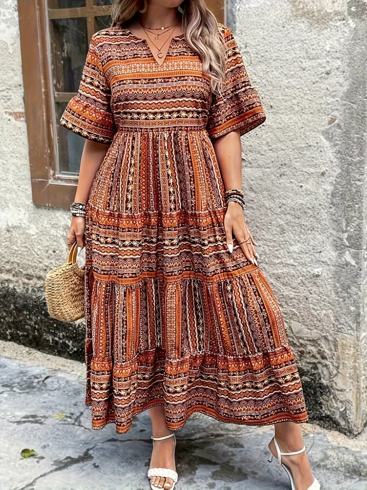 Ethnic Print Bohemian Dress