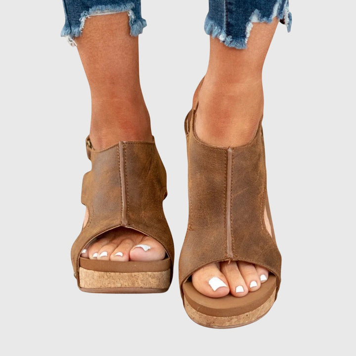 Women's comfort shoes: breathable open toe wedge sandals, offering excellent foot support for all-day wear.