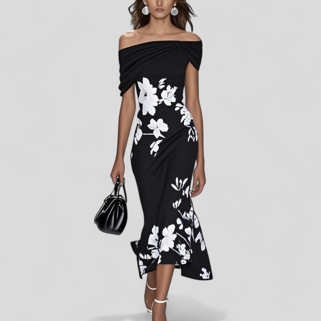 Women's Off-Shoulder Floral Midi Dress