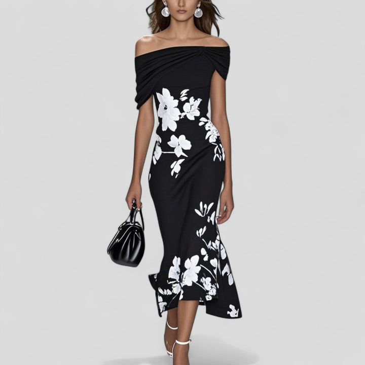 Women's Off-Shoulder Floral Midi Dress