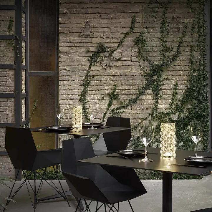 Touch & remote control crystal lamp, dimmable 16 colors, rechargeable, elegant home lighting.