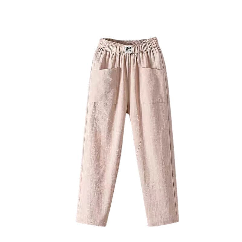Lightweight linen blend trousers for women, an essential comfortable bottom for summer & spring.