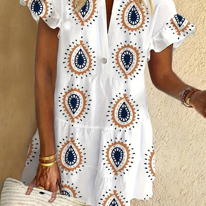 Boho Midi Dress - White