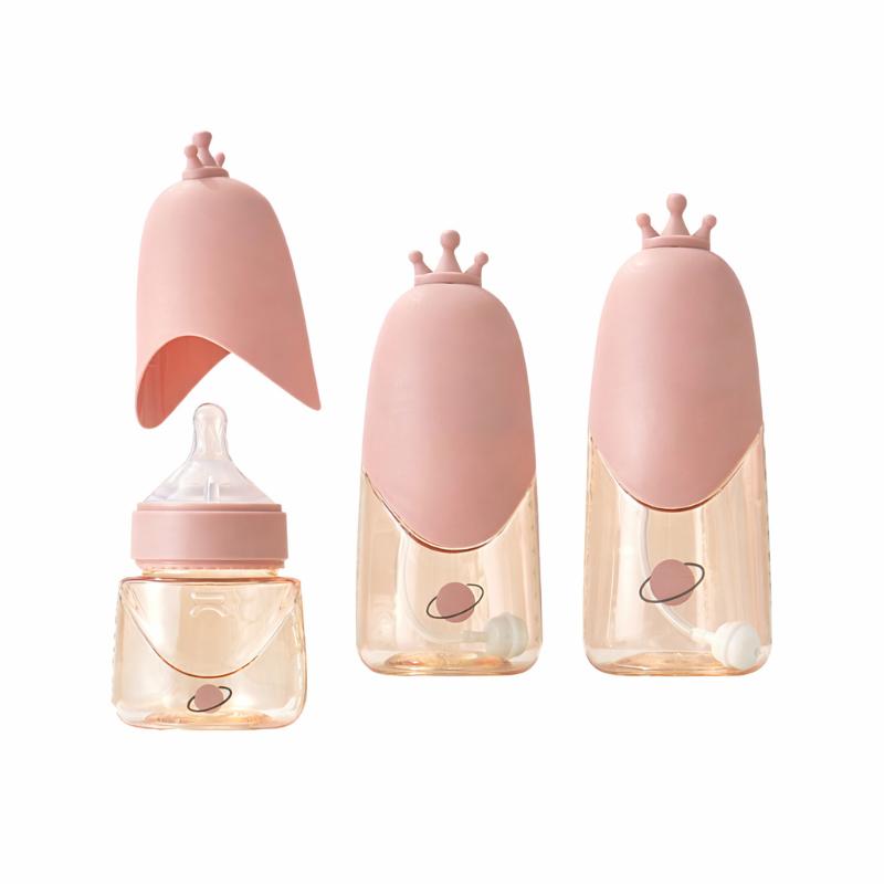 Newborn essential: Soft silicone baby bottle for gentle feeding. Anti-colic design ensures comfort for infants.
