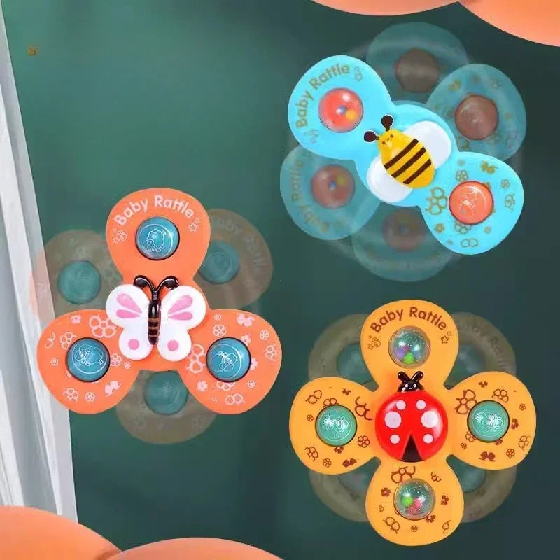 Engaging sensory spinner toys with strong suction cups for babies, perfect for stimulating playtime.