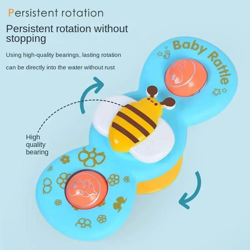 Educational 3-pack baby suction spinner toys, ideal for highchair and bath time fun, boosting development.