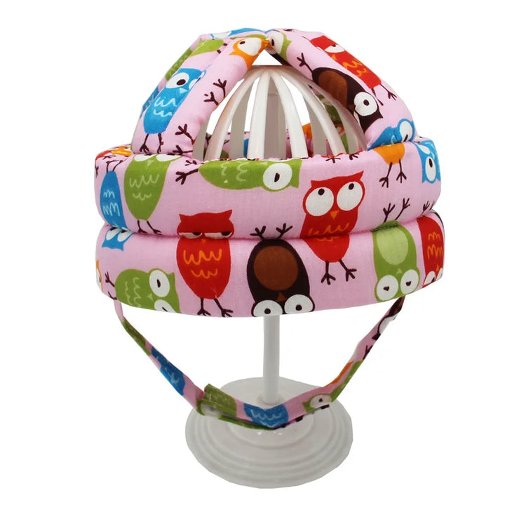 Child's head protection helmet, lightweight & adjustable for active crawling babies.