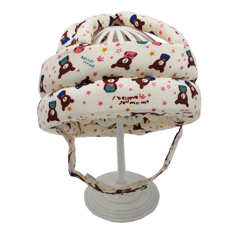 Toddler safety helmet, adjustable and soft, essential walking aid & head protection.