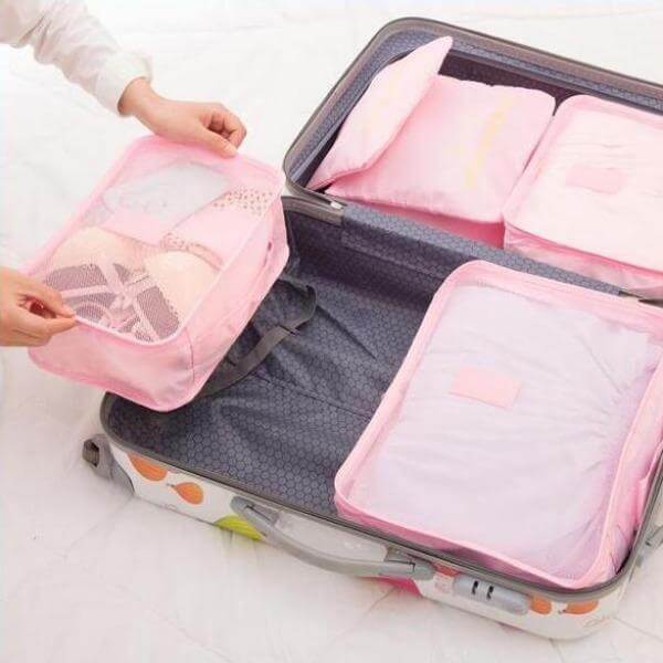 Durable packing set of travel organizers for all your travel essentials. Unisex & convenient.