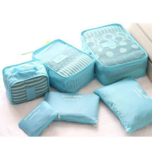 Unisex suitcase organizer set, designed for hassle-free, organized travel. Great for any journey.