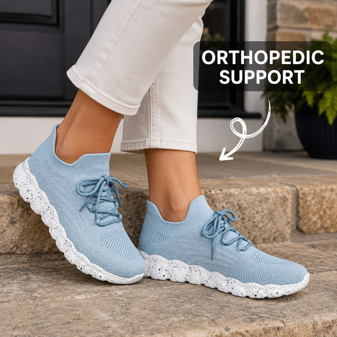 Cushioned women's wide toe shoes, ideal for orthopedic comfort and daily walking.