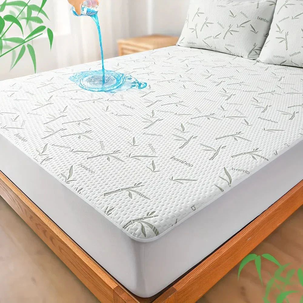 Cooling bamboo sheet mattress cover for fresh sleep, comfort, and temperature control.
