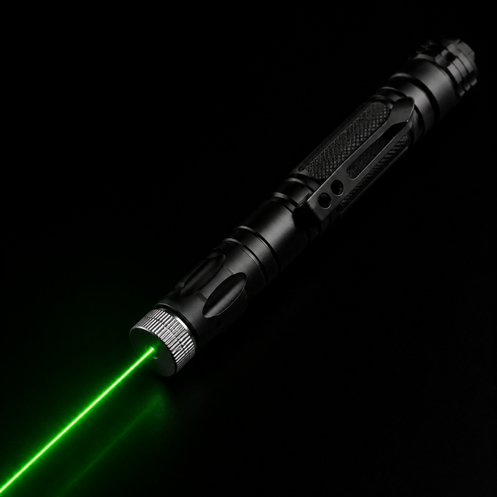 Unisex long-range laser pointer with adjustable focus, made from durable aluminum. Ideal for presentations & outdoor use.