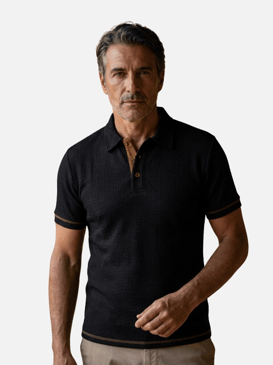 Men's breathable modern fit polo shirt, perfect for smart-casual style. Lightweight & comfortable.