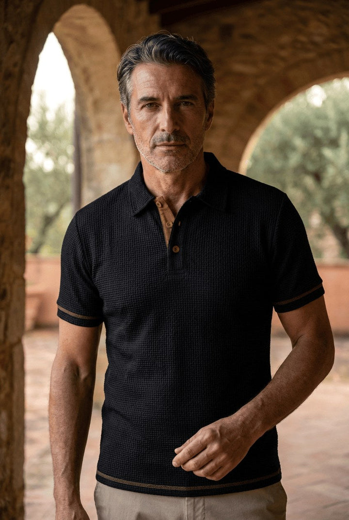 Stylish men's polo shirt with a modern fit, ideal for smart-casual events & everyday wear. Breathable.