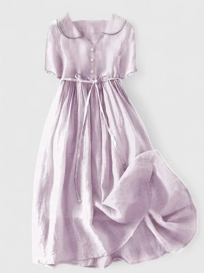 Women's Elegant Dress - Light Purple, White