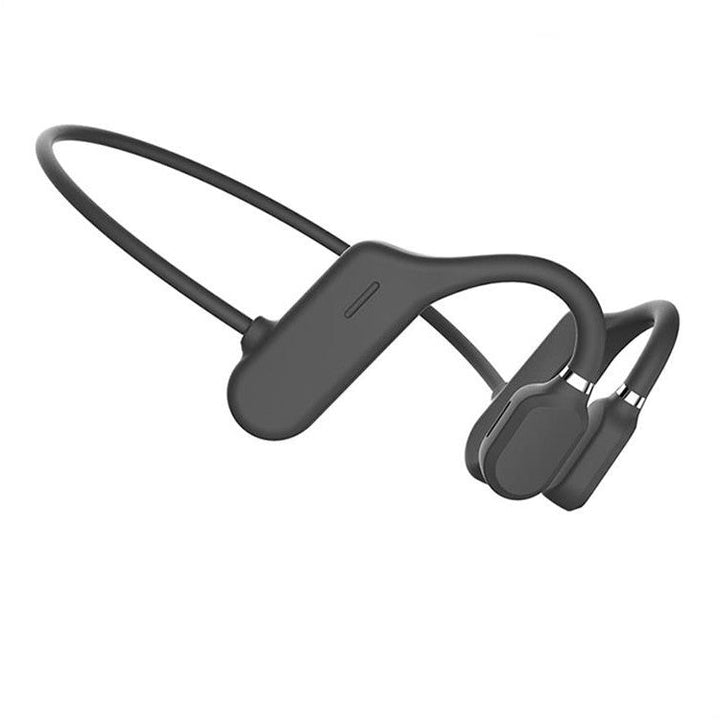 Close-up of open-ear wireless earbuds, showcasing comfort fit and active lifestyle features for safety.