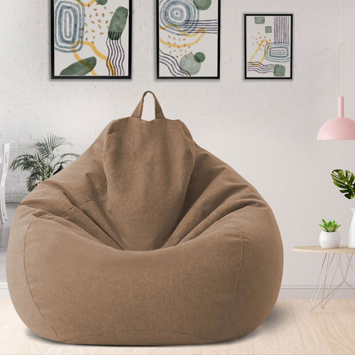 Soft & comfortable ergonomic bean bag cover, large size, washable polyester, modern home decor.