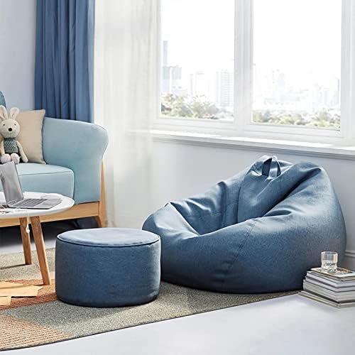 Comfortable large ergonomic bean bag cover, washable polyester for easy home decor update.