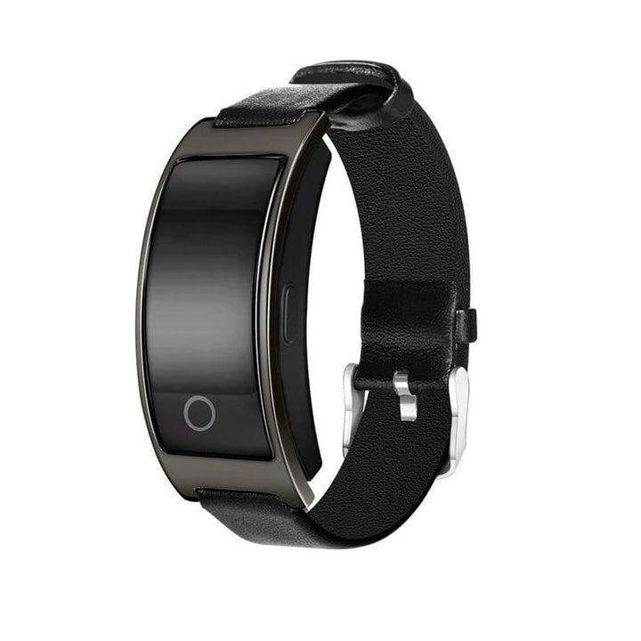Gold unisex smart health watch, wrist monitor with accurate blood pressure & heart rate tracking.