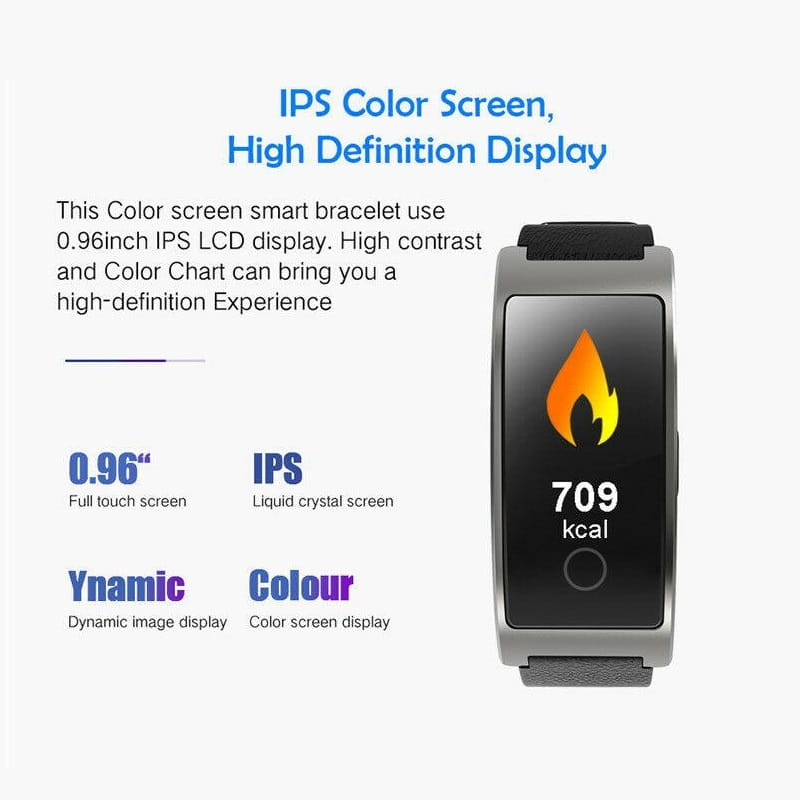 Sleek black unisex smart watch, a comprehensive health monitor for blood pressure, heart rate & fitness.