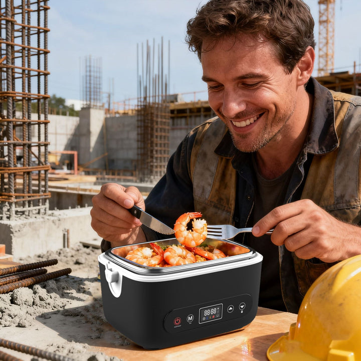 Reusable electric lunchbox, a smart kitchen accessory for heating meals anytime, anywhere.