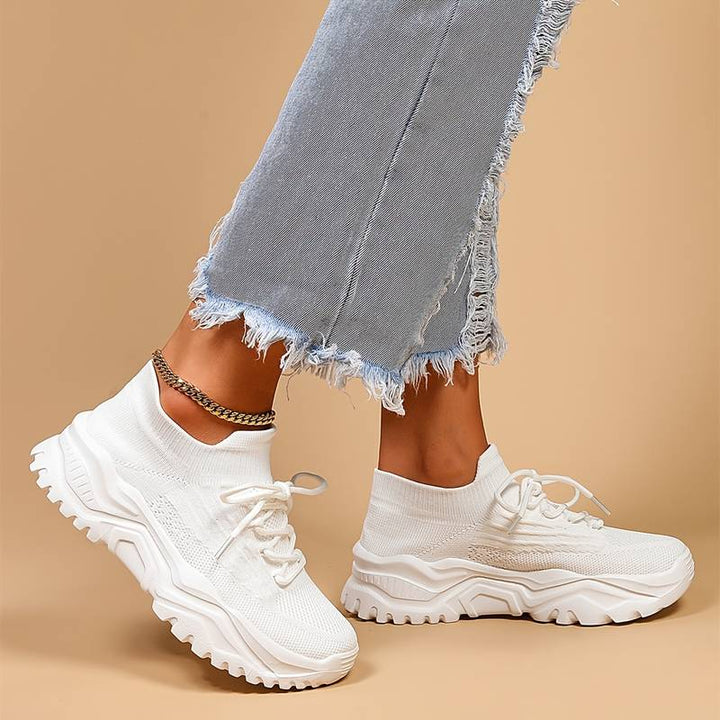 Close-up of women's comfort walking shoes with memory foam insole and arch support for ultimate pain relief.