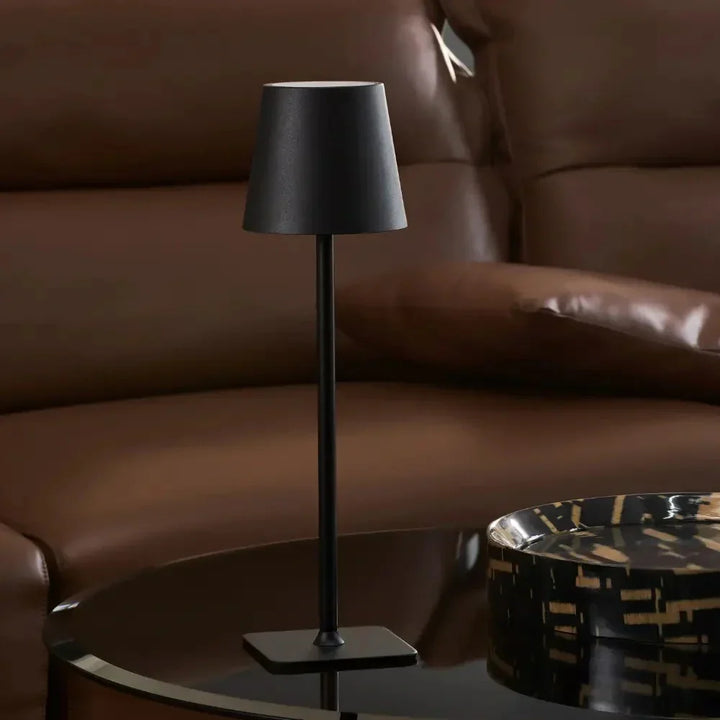 Rechargeable LED accent lamp, great for indoor ambiance or outdoor illumination.