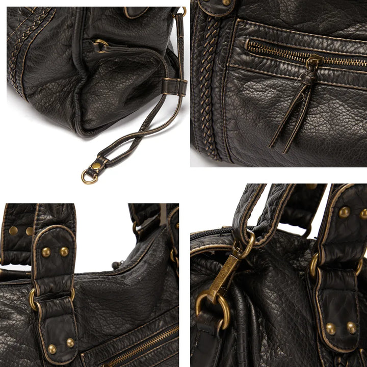 Elegant black crossbody bag for women. Stylish everyday purse with secure closure, ideal for daily use.