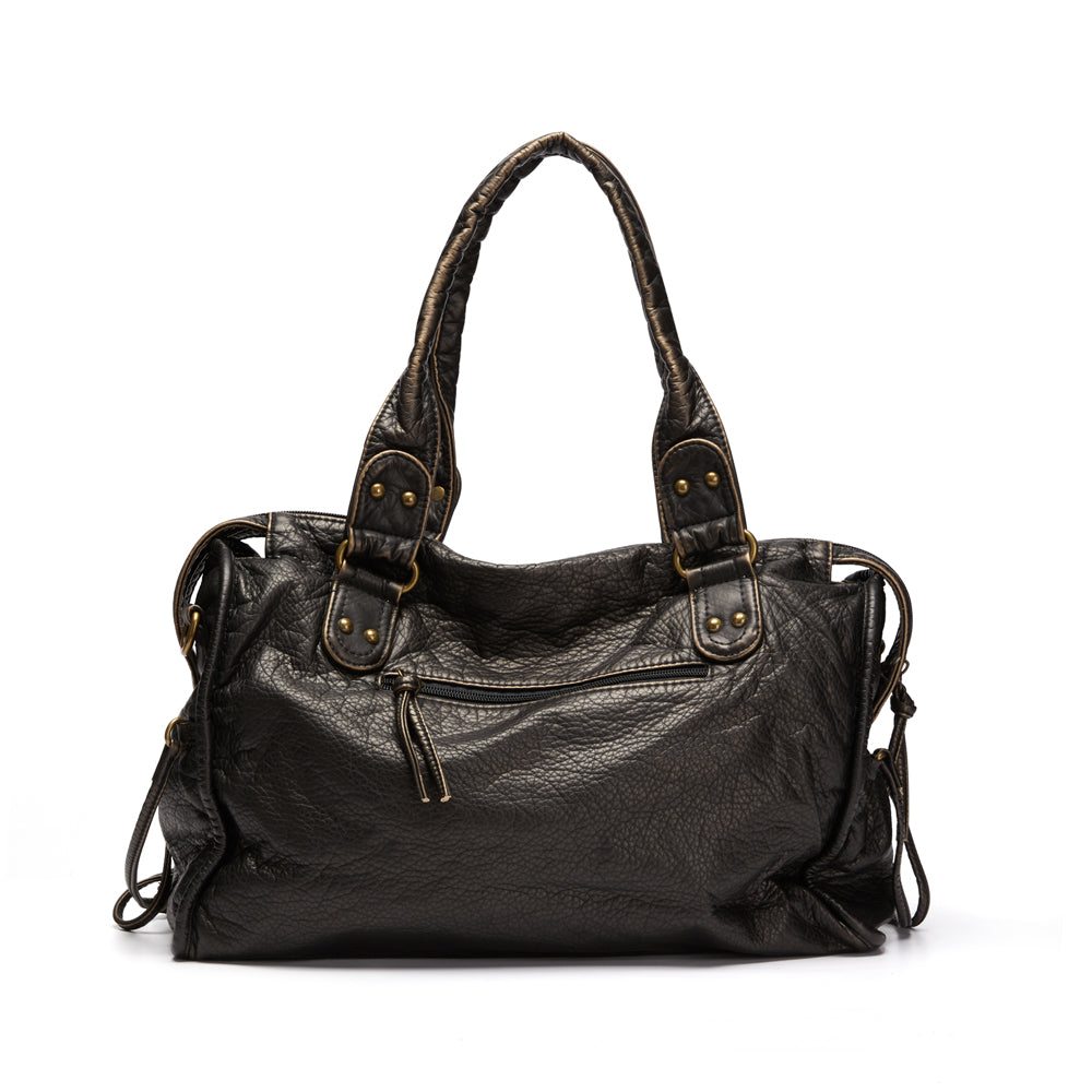 Timeless black women's everyday handbag. Stylish accessory, convertible shoulder & crossbody for versatile wear.