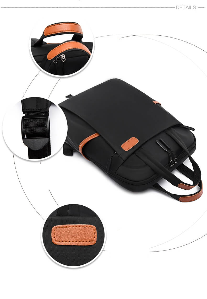 Black secure anti-theft travel backpack, spacious & water-resistant for essentials.