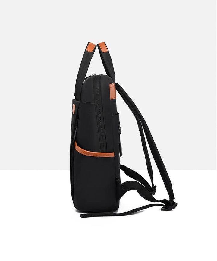 Cream anti-theft work bag, water-resistant Oxford fabric, perfect for daily office commute.