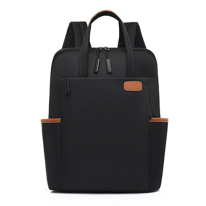 Grey water-resistant anti-theft backpack, hidden zippers for secure travel & commute.