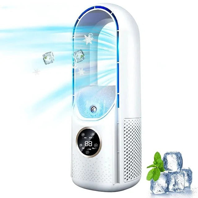 Enjoy silent, personal cooling with this portable bladeless air conditioner, perfect for home comfort or office.