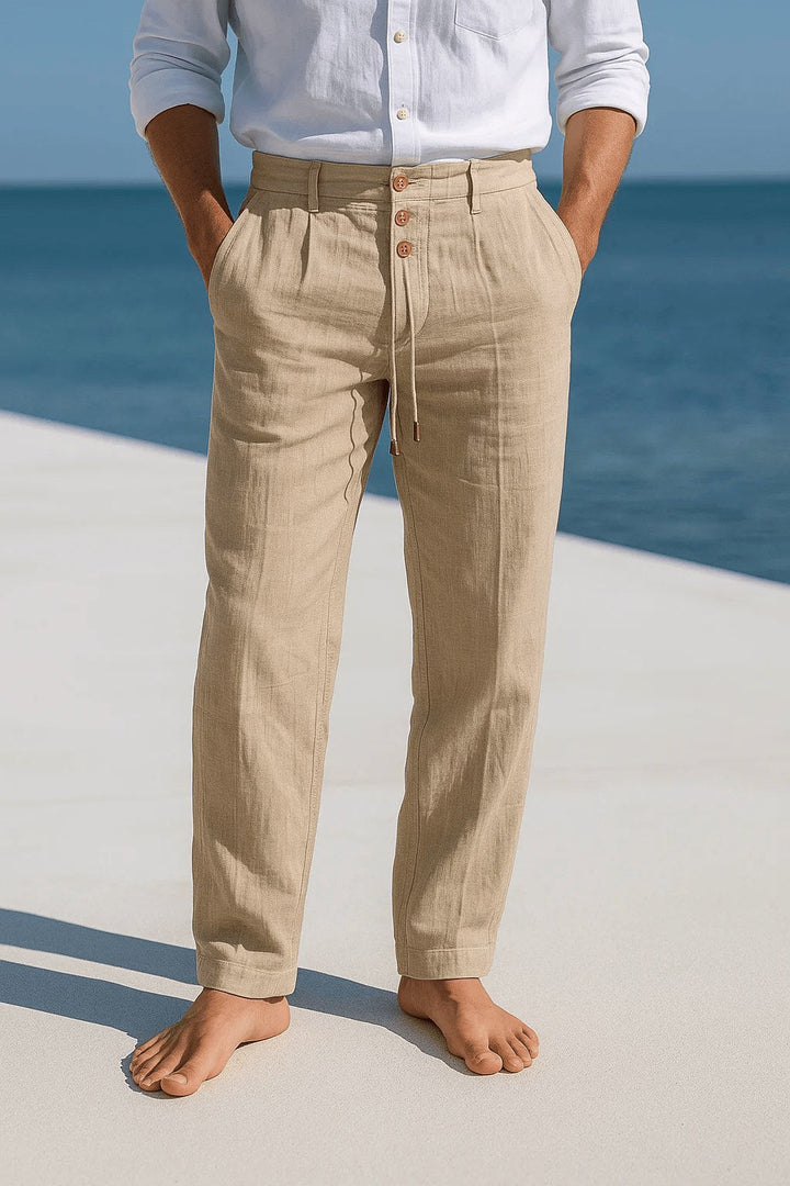 Versatile men's breathable summer pants, ideal for casual daytime outings or relaxed evening wear.