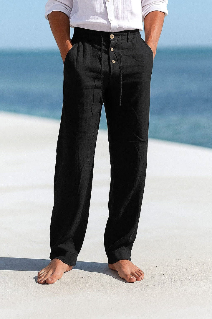 Men's fashion summer trousers, relaxed-fit and breathable, offering freedom for movement and everyday ease.
