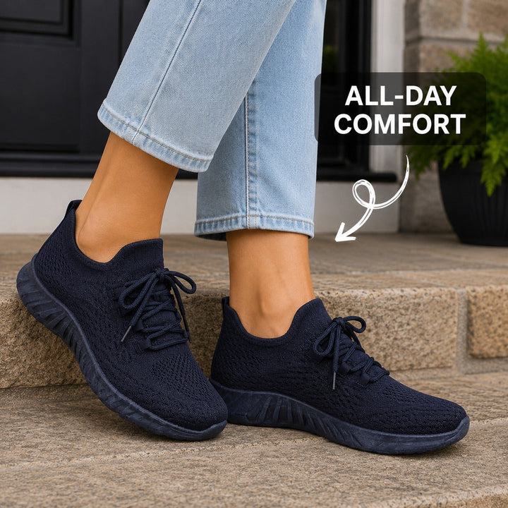 Lace-up women's casual flats, offering superior foot comfort for walking and everyday use.