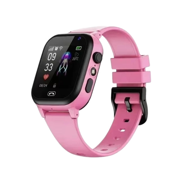 Children's safety watch featuring GPS tracking, SOS button, and educational games.