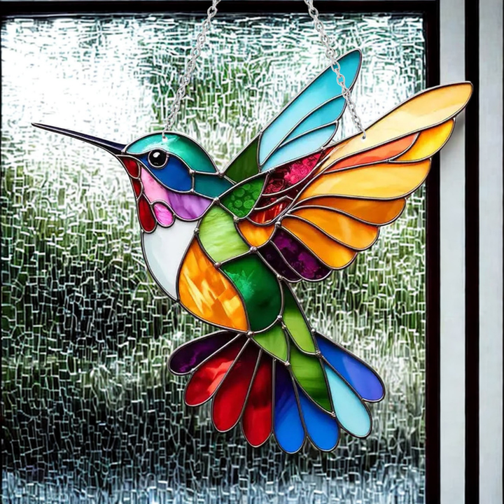 Unique bluebird stained glass effect suncatcher, a lovely gift idea for any home
