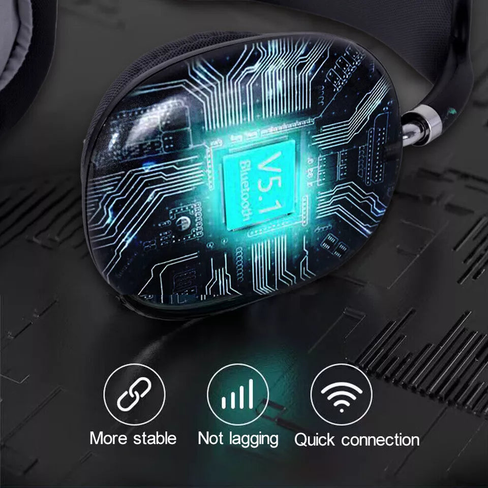 Ergonomic wireless headphones with HiFi stereo and effective noise cancellation.