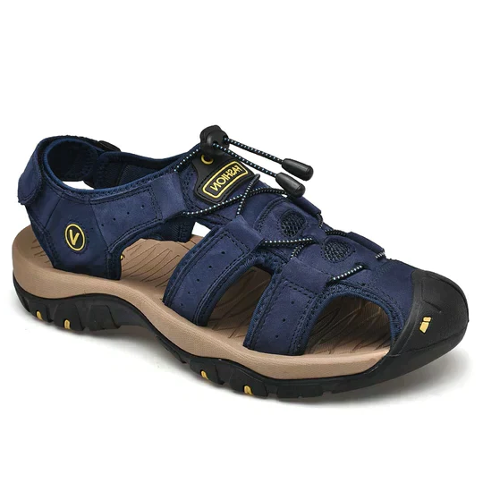 Men's orthopedic closed-toe sandals with arch support, shock absorption for superior foot comfort.
