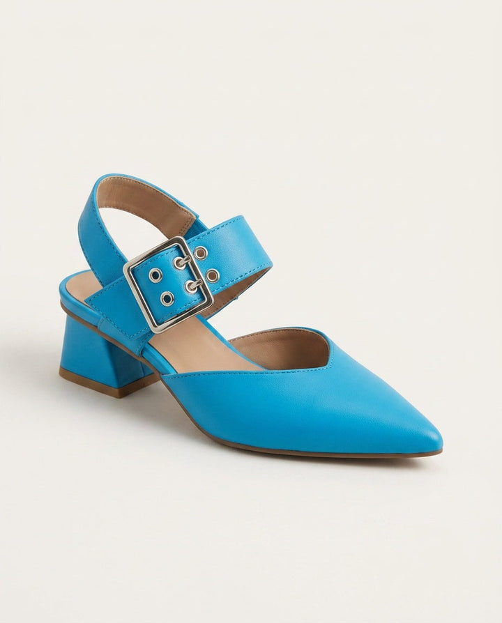 Women's pointed toe slingback block heels for effortless style.