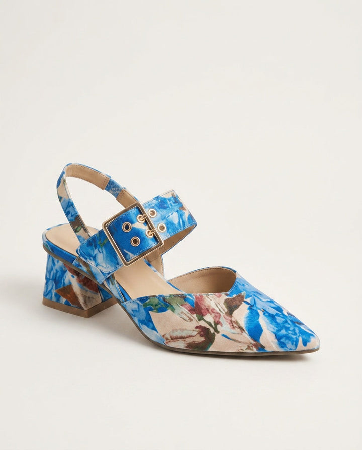 Versatile women's high heels: pointed toe slingback block heels for office to evening.