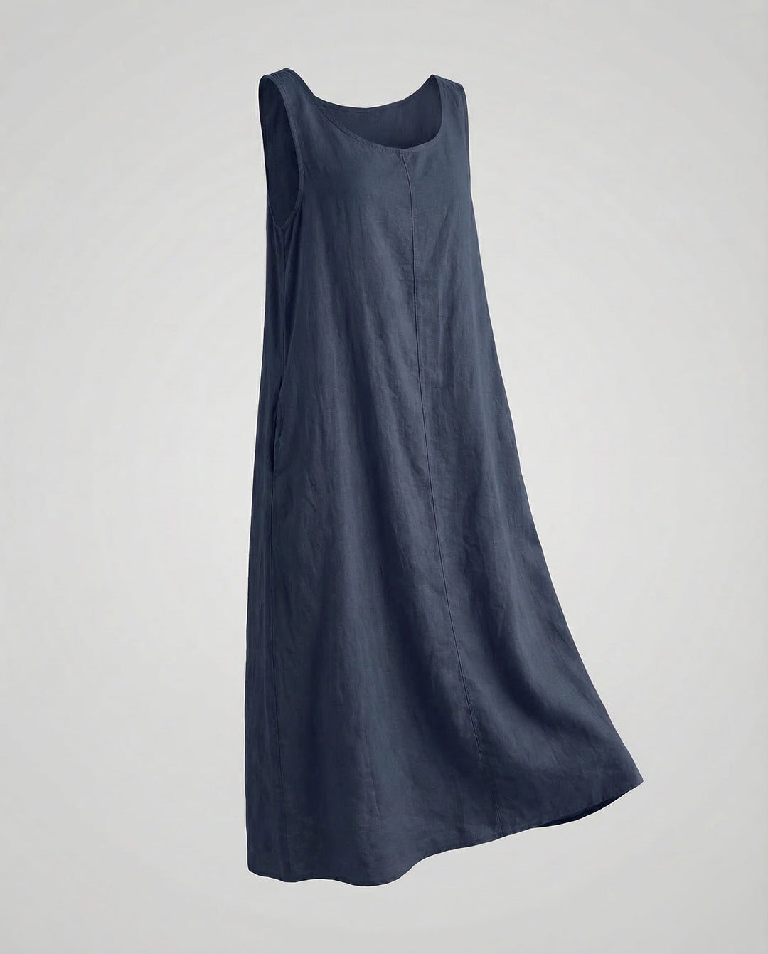 Soft & comfortable women's sleeveless A-line maxi dress with pockets. Perfect for relaxed everyday wear.