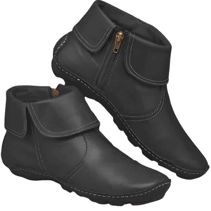 Orthopedic women's elegant ankle boots, featuring a side-zip for easy wear and all-day supportive comfort.