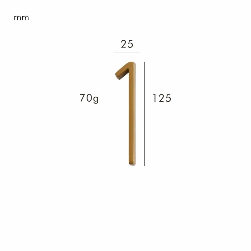 Modern brass address sign with a sleek satin finish, enhancing your home's curb appeal.
