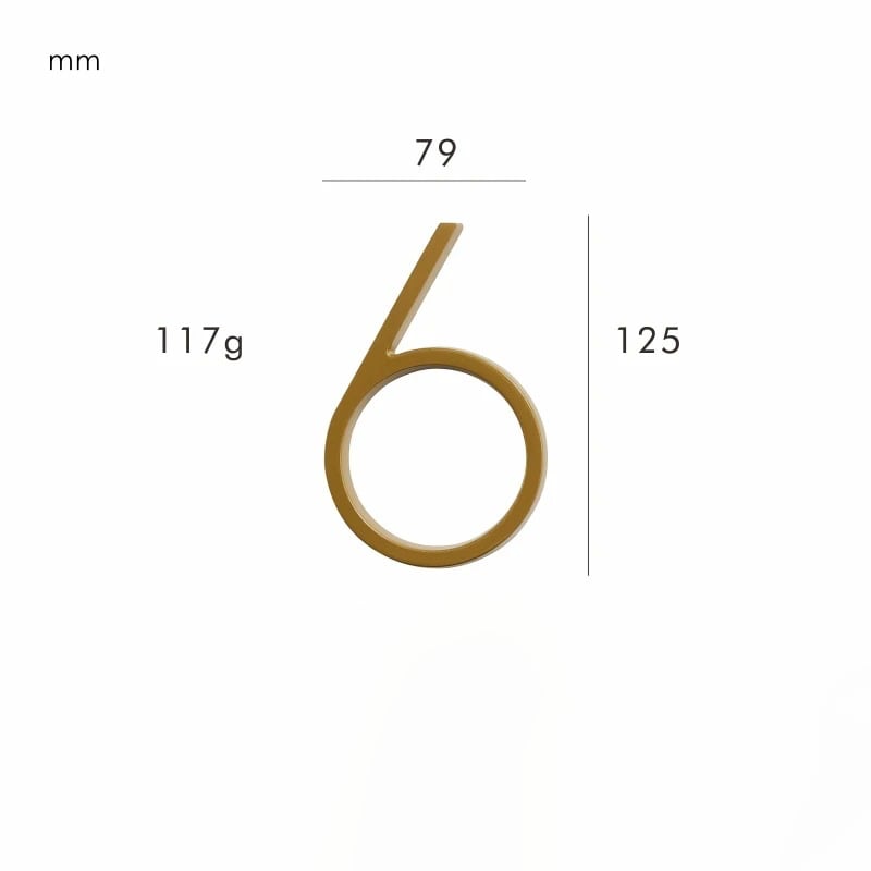 Contemporary brass house number sign, designed to add a touch of modern class to your home exterior.