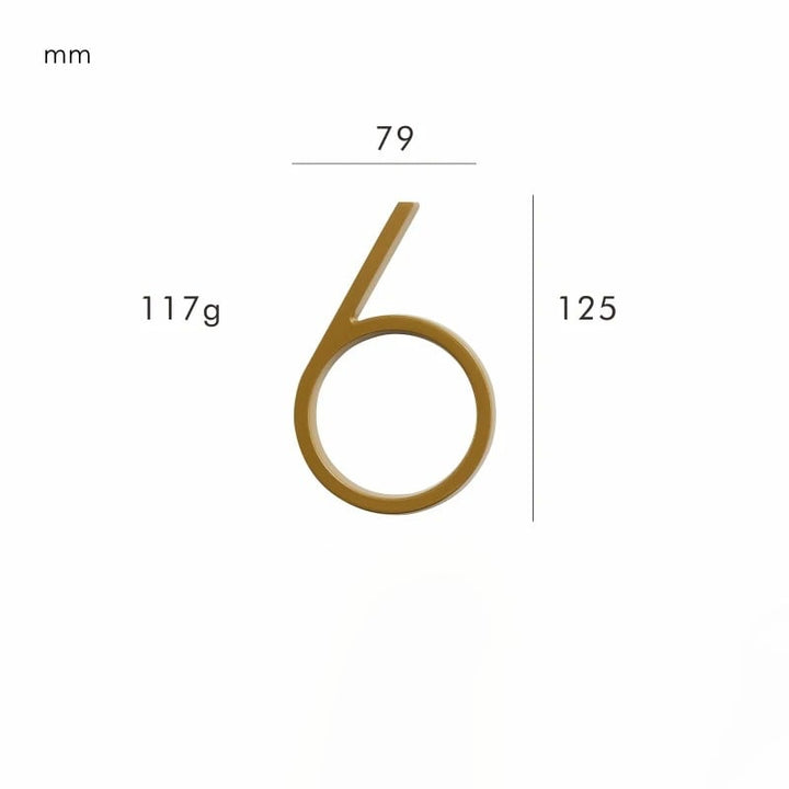Contemporary brass house number sign, designed to add a touch of modern class to your home exterior.